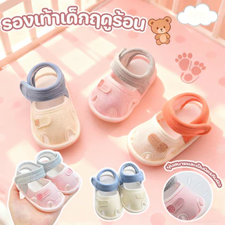 รองเท้าทารก รองเท้าเด็กฤดูร้อน ตีนตุ๊กแกสะดวก ผ้าฝ้ายระบายอากาศได้ดี นุ่มสบาย 0-1 ปี