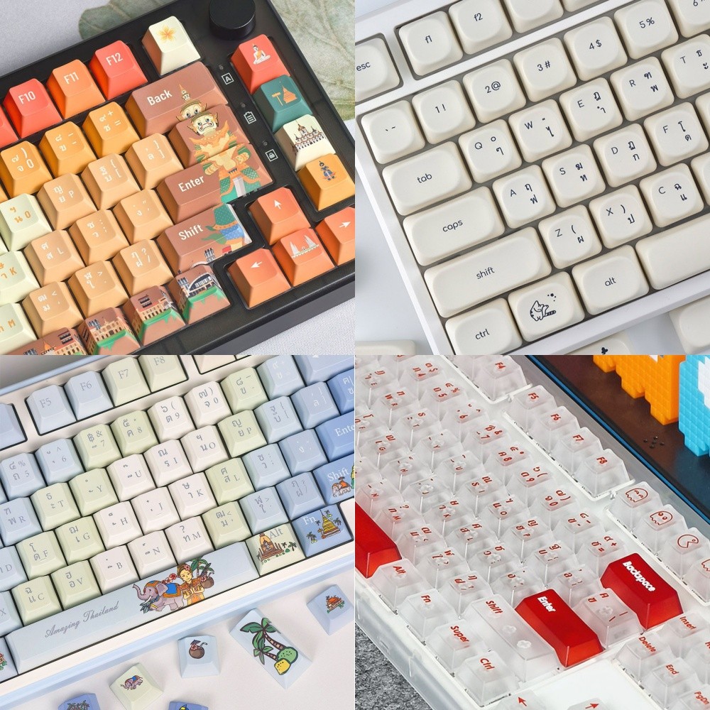 MAMOOO Thai Keycaps Cherry/XDA/MOA Profile 120+ Keys PC/PBT Light Transmission Dye Sublimation Mecha