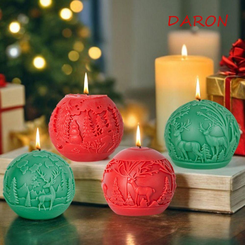 DARON Christmas Ball Mold, 3D Christmas Tree Aromatherapy Candle Mold, การ์ตูน Handmade Elk Non-stic