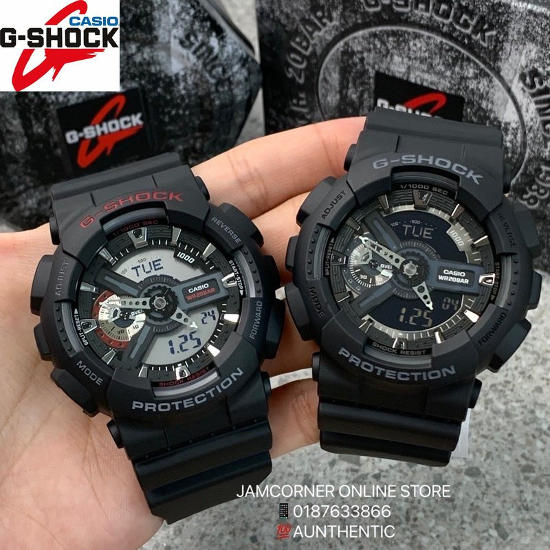 2026 GA-110-1B/1A นาฬิกาสปอร์ตกันน้ําสีดําด้าน P197