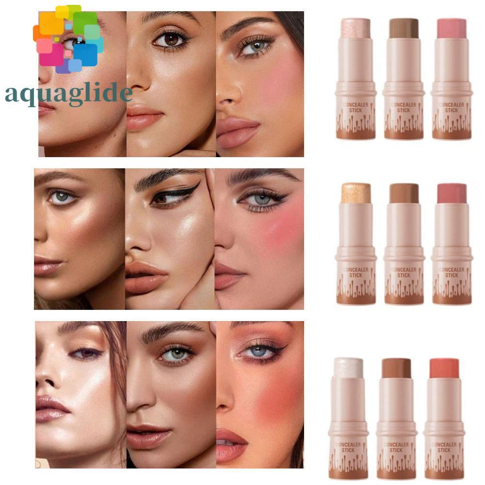 AQUAGLIDE ชุดแท่งคอนทัวร์ 3 ชิ้น, ปากกาคอนทัวร์สร้างรูปร่าง V-face ธรรมชาติหลายสี, เพิ่มความกระจ่างใ