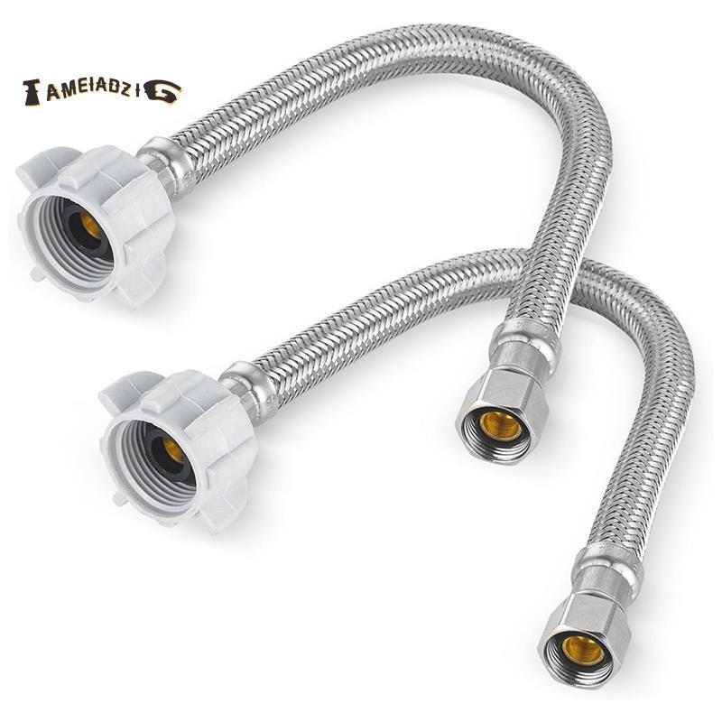 [คุณภาพ T]ท่อโทลีตถัก 12 นิ้ว,3/8In Comp X 7/8In Ballcock,สายจ่ายน้ําสแตนเลสสําหรับเปลี่ยนท่อห้องน้ํ