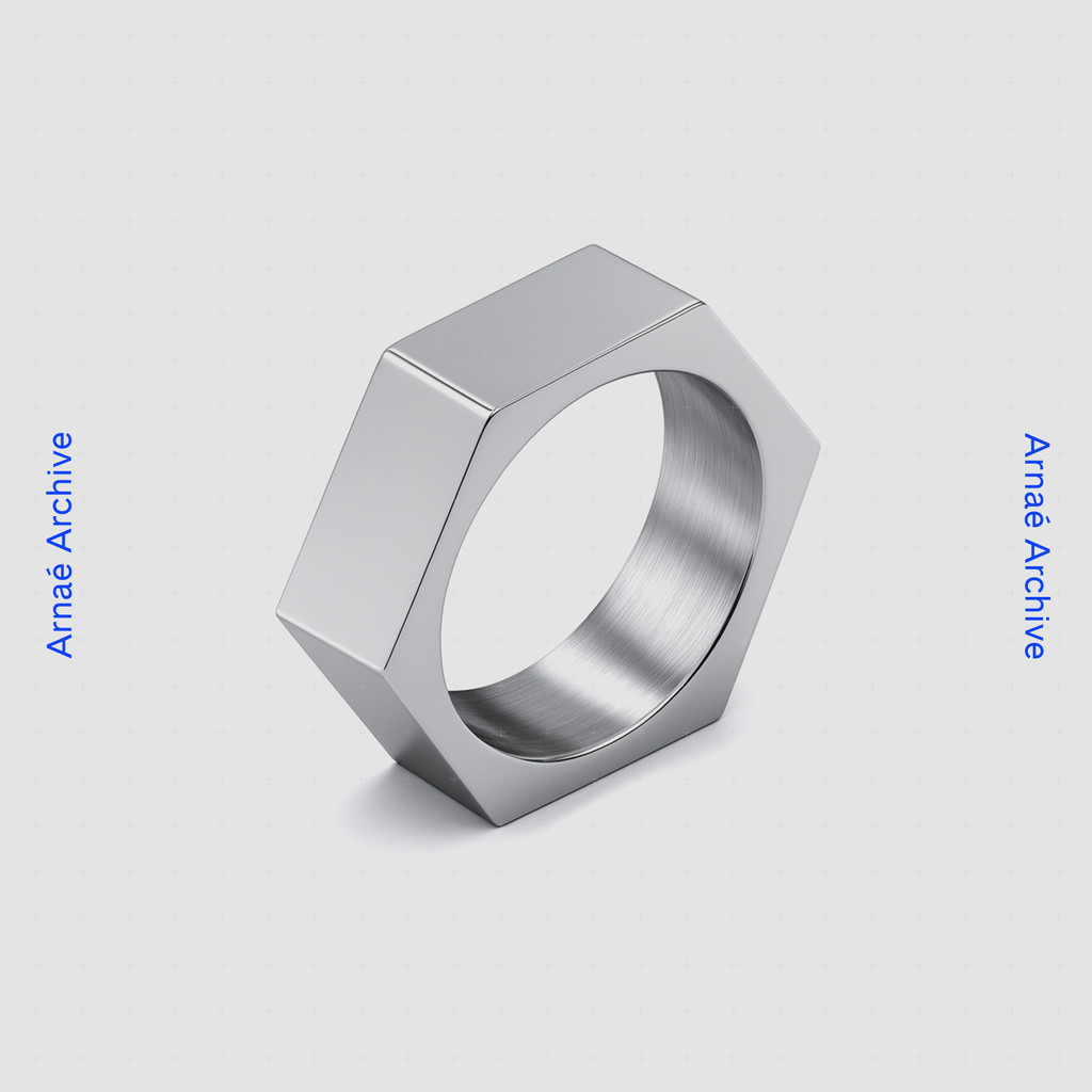 Arnae Archive Hex Band Ring แหวนป้องกันสนิมสแตนเลส Unisex