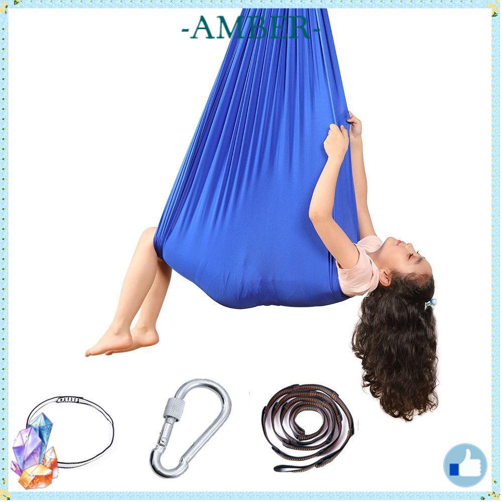 AMBER สวิงเด็กแบบพกพา เบาะระบายอากาศได้ ขนาด 150x280 ซม., นุ่มและยืดหยุ่นสำหรับแขวนในบ้าน