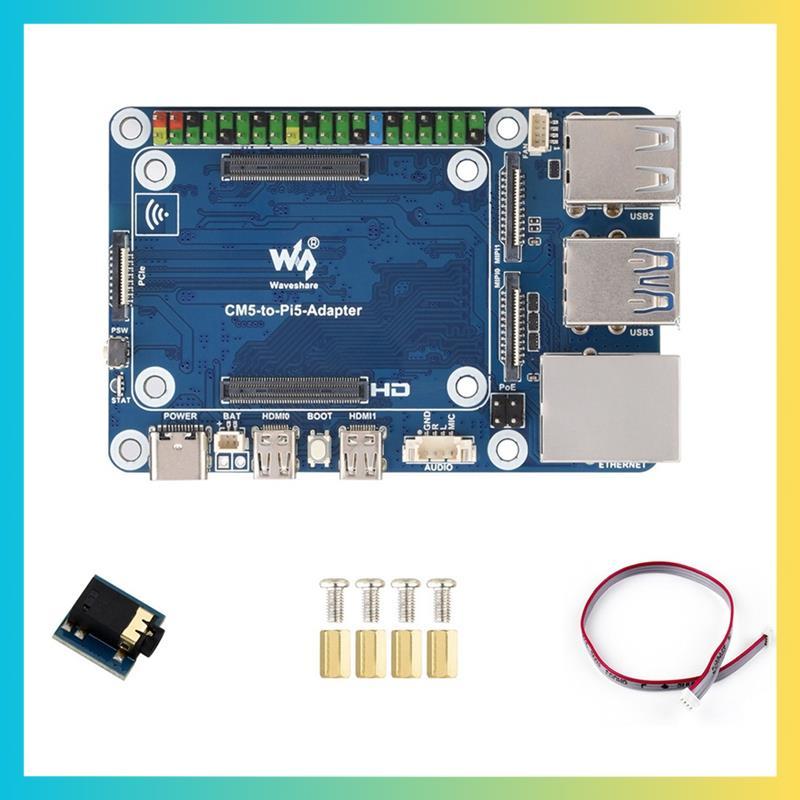 สําหรับ CM5 ถึง Pi 5 อะแดปเตอร์พร้อมอินเทอร์เฟซ USB GPIO 4-Ch รองรับการเชื่อมต่อไมโครโฟนสําหรับ RPi 
