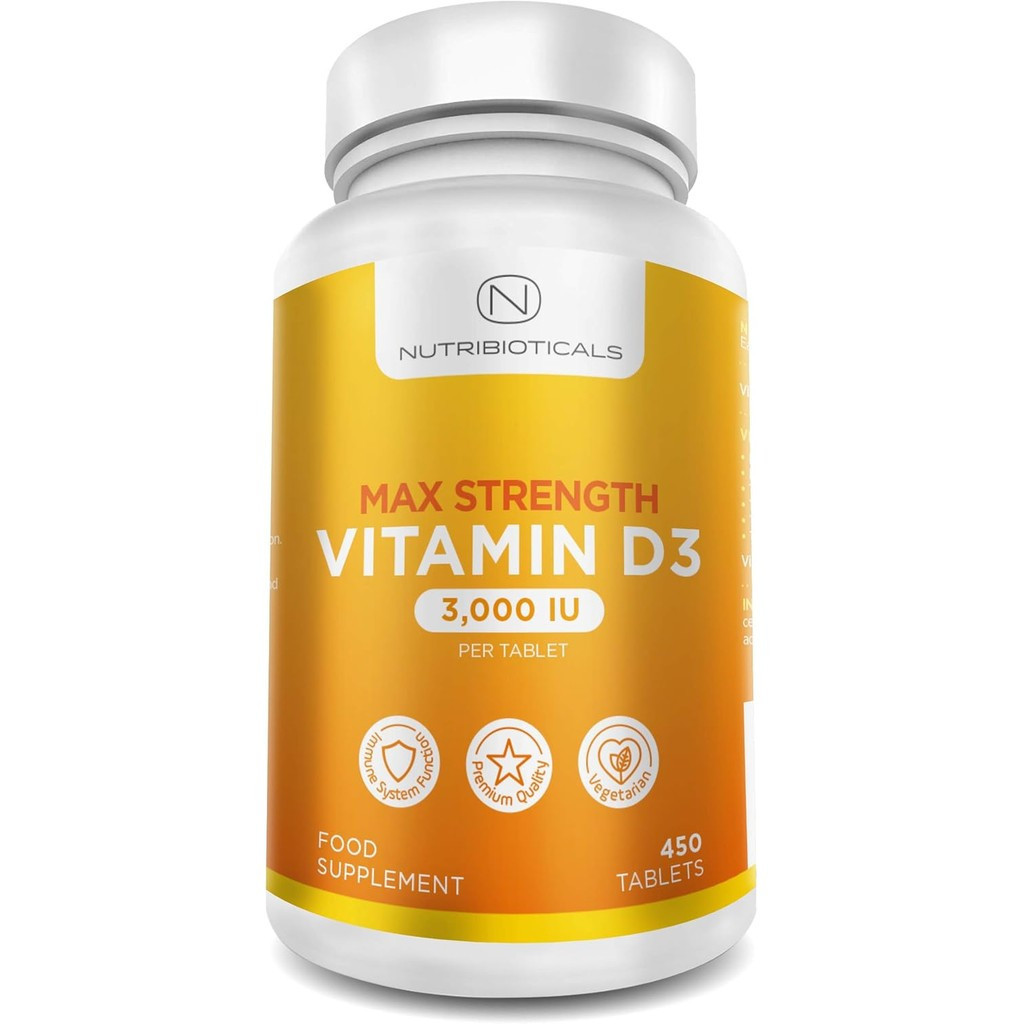 Vitamin D3 Max Strength 3000IU (75μg) per Tablet 15 Month Supply (450 Tablets)