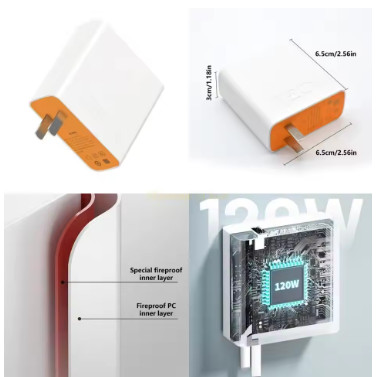120W FlashCharge Fast Charger US Wall Adapter ประเภท C สําหรับ 1QOO 13 12 11 10 Pro Z9S Neo 10 9 Pro