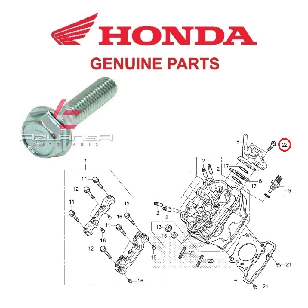 หน้าแปลนสายฟ้า 6x25 ( 95701-060205-00 ) RS150R V1 V2 V3, RS-X V1 V2, ADV 150, PCX & Vario 150