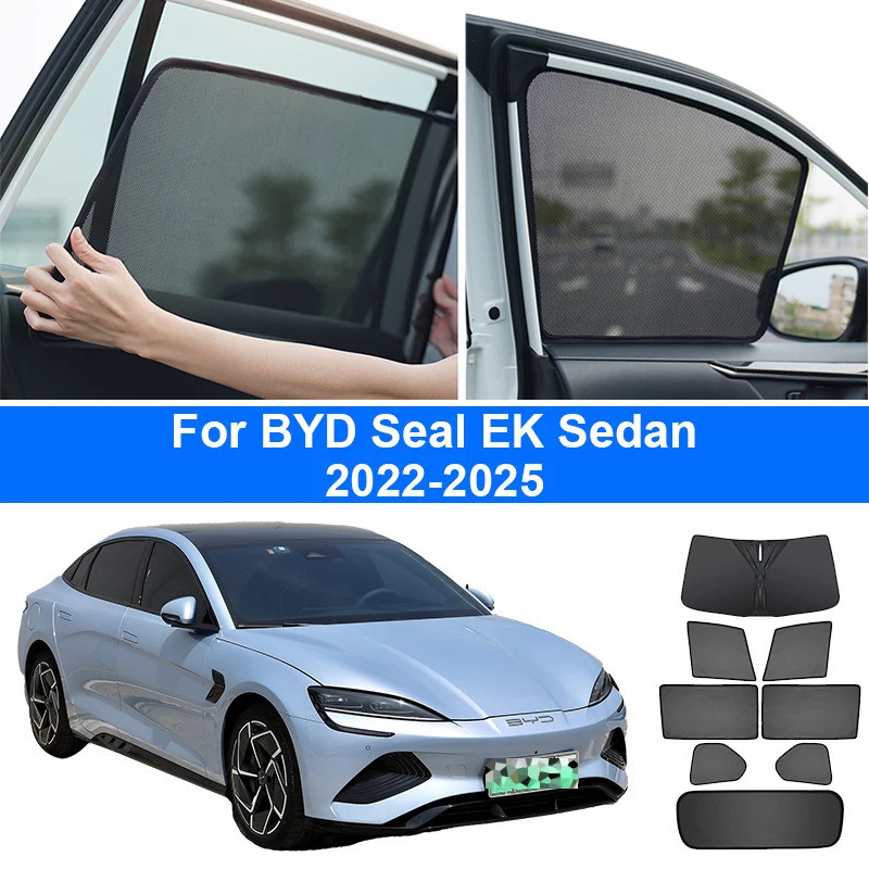 อุปกรณ์ ตกแต่งบ้าน สําหรับ BYD Seal EK Sedan 2022-2025 รถหน้าต่าง SunShade UV ป้องกันอัตโนมัติผ้าม่าน Sun Shade Visor สุทธิตาข่าย ราคาถูก