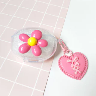 น่ารักหัวใจรักสําหรับ UGREEN HiTune ClipBuds Pro กรณี S3 S5 S8 T3 Pro / T6 T6S / H5 H6Pro H6 Magic Soft TPU โปร่งใสฝาครอบป้องกันพร้อมจี้หรูหรา