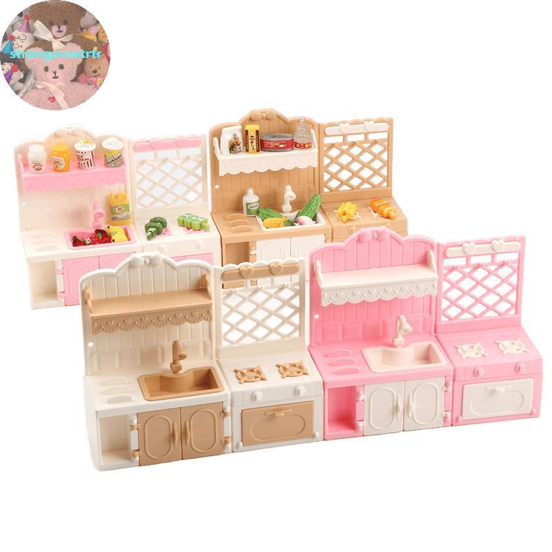 Strongaroetrtr 1/12 ตุ๊กตาจําลองห้องครัวตู้ตุ๊กตา Miniature เฟอร์นิเจอร์ห้องครัวตกแต่งแกล้งทําเป็นเล่นของเล่น TH