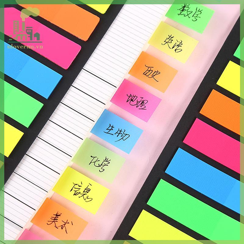 Uloverun 200 ชิ้นโปร่งใสสี Tab Index สําหรับหน้าสติกเกอร์เครื่องหมายสํานักงานเครื่องเขียนโรงเรียน vn