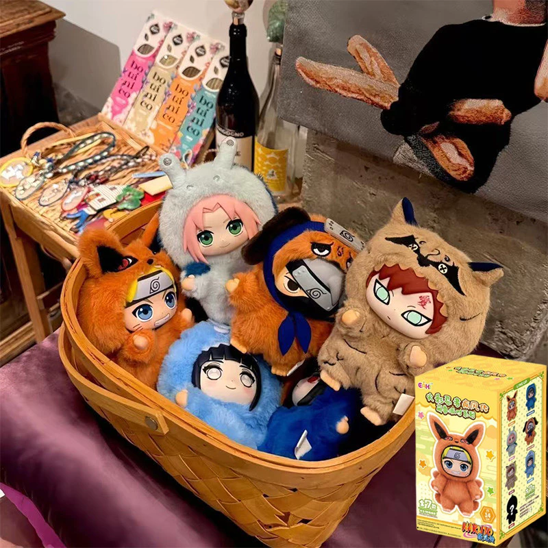 6 ชิ้นกล่องตาบอด Naruto ของเล่นตุ๊กตา Kakashi Sasuke ของเล่น Eaki Naruto ไวนิล Q-version Series เคลื่อนย้ายได้รูปตุ๊กตา