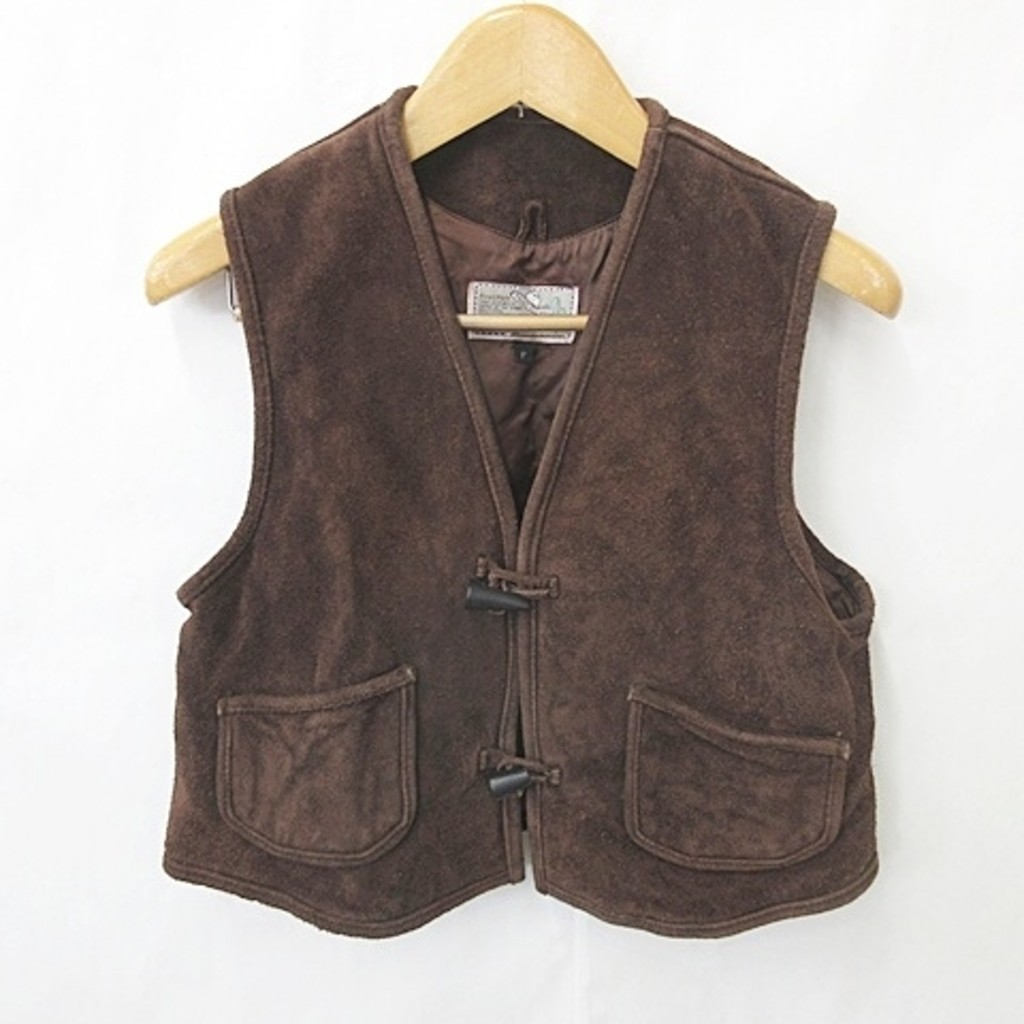 ELIN Vest suede Brown leather Direct from Japan Secondhand