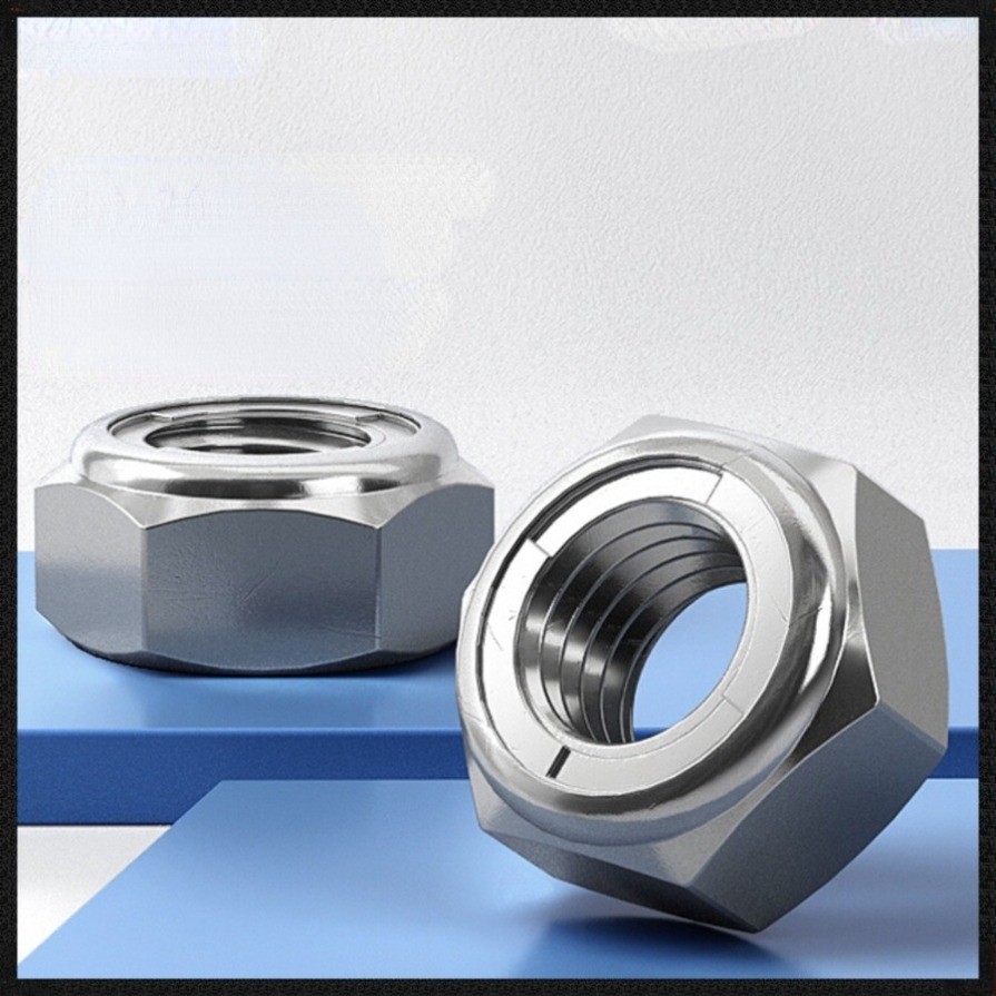 น็อตล็อคตัวเองสแตนเลส304 หกเหลี่ยม ใช้น็อตกันคลายโลหะ งานเครื่องจักร งานรถยนต์ กันสั่นสะเทือนสูง กันหลุดแน่นอน- M3/M4/M5-M30-ZHX-LB-1-MB - รูปที่ 2