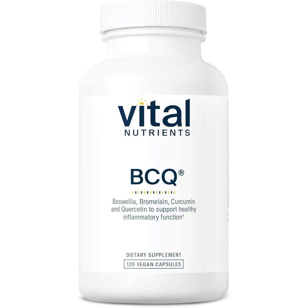 Vital Nutrients BCQ | ตะไคร่น้ํามังสวิรัติ, โบรมีเลน, อาหารเสริม Curcumin & Quercetin | อาหารเสริมเส