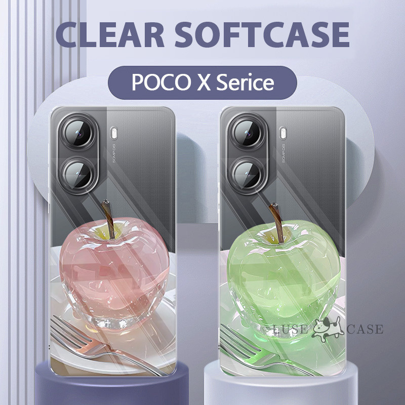 HP ล่าสุด Premium Apple Crystal Girl Case Poco X7 Pro 5G C85 M7 Plus C71 C75 F7 Ultra X5 X6 Pro 5G F4 F5 F6 M6 4G M3 M4 M6 Pro 5G F7 T5S โทรศัพท์ เคส