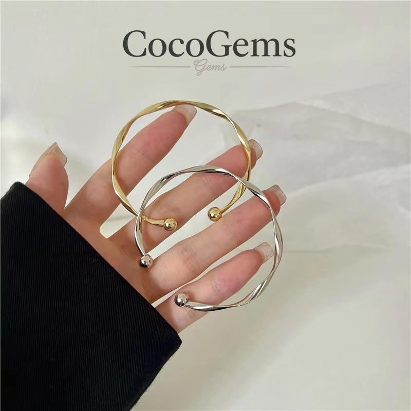 สร้อยข้อมือโมบิอุส ลายคลื่นวงเรียบเปิดปลาย ใส่สบายทุกวัน ราคาเบาๆ【ส่งจากไทย】