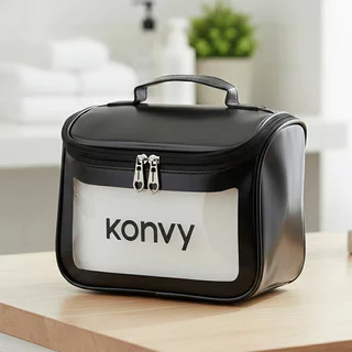 Konvy Waterproof Cosmetic Bag คอนวี่ กระเป๋าเครื่องสำอาง (Black /White/Pink)