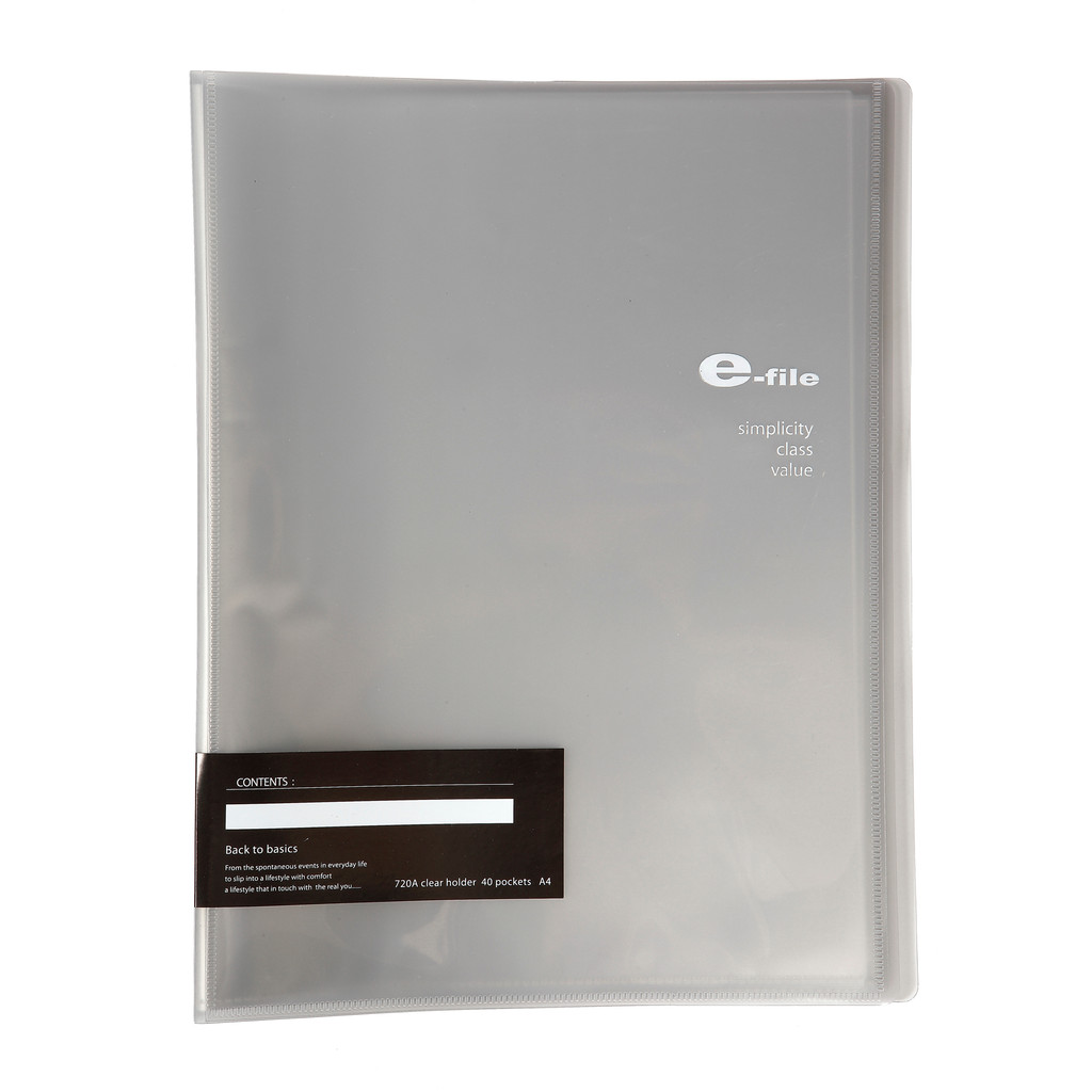 E-FILE แฟ้มโชว์เอกสาร รุ่น 720A สีเทา ขนาด 23 x 31 ซม.