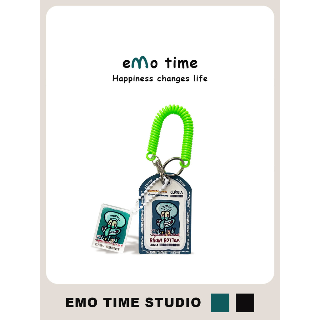 Emo Original Octopus Brother Access Control pu Card Holder พวงกุญแจจี้ All-Match กระเป๋าอุปกรณ์เสริม