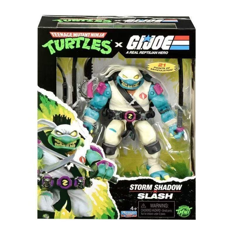 พร้อมสต็อก Color Star Playmates เต่านินจากองกําลังพิเศษชื่อร่วมผีสีขาว Bad Turtle Slash Action Figur