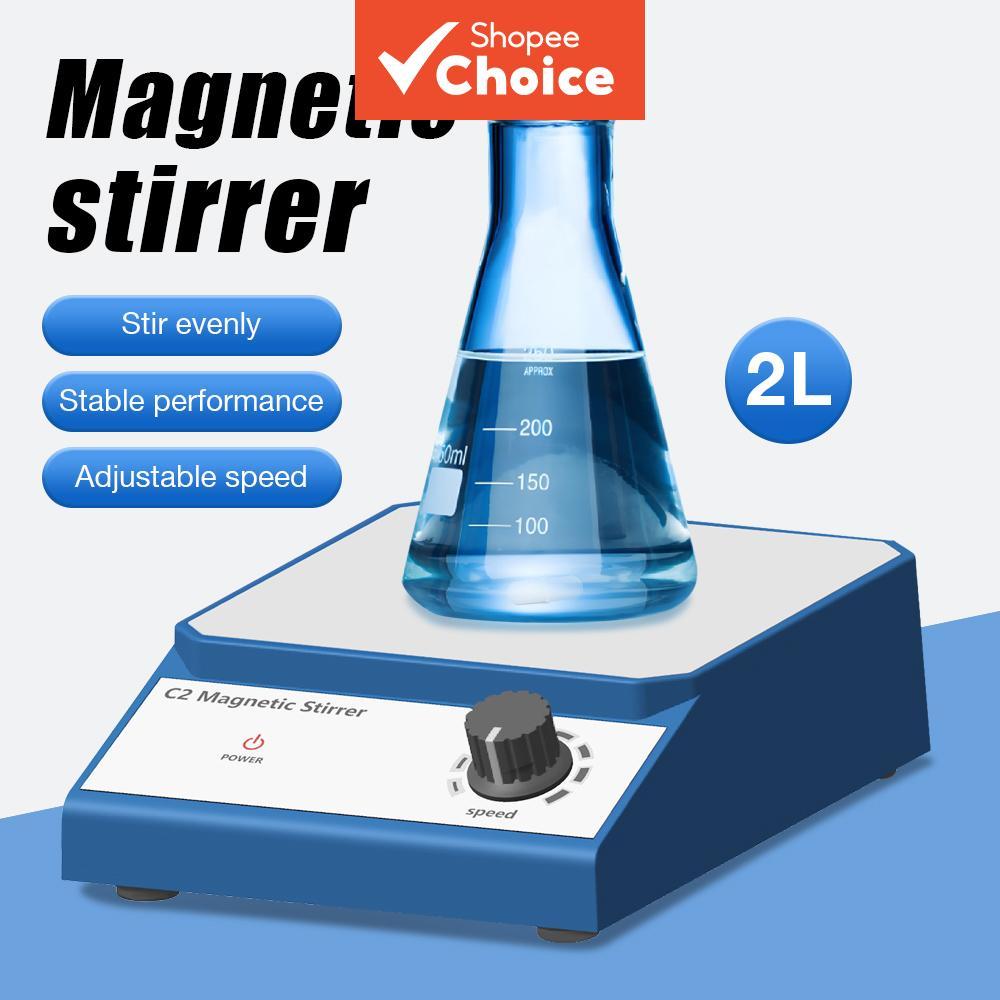 One Piece C2 Magnetic Stirrer ความจุ 2L สแตนเลส 316, 2500/min Stirrer Mixer พร้อม Stir Bar US/EU Plu
