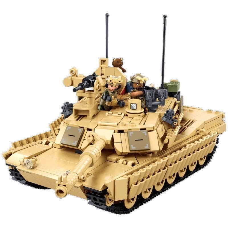 SLUBAN Building Block M1A2 TUSK2S MBT ชุดประกอบของเล่น