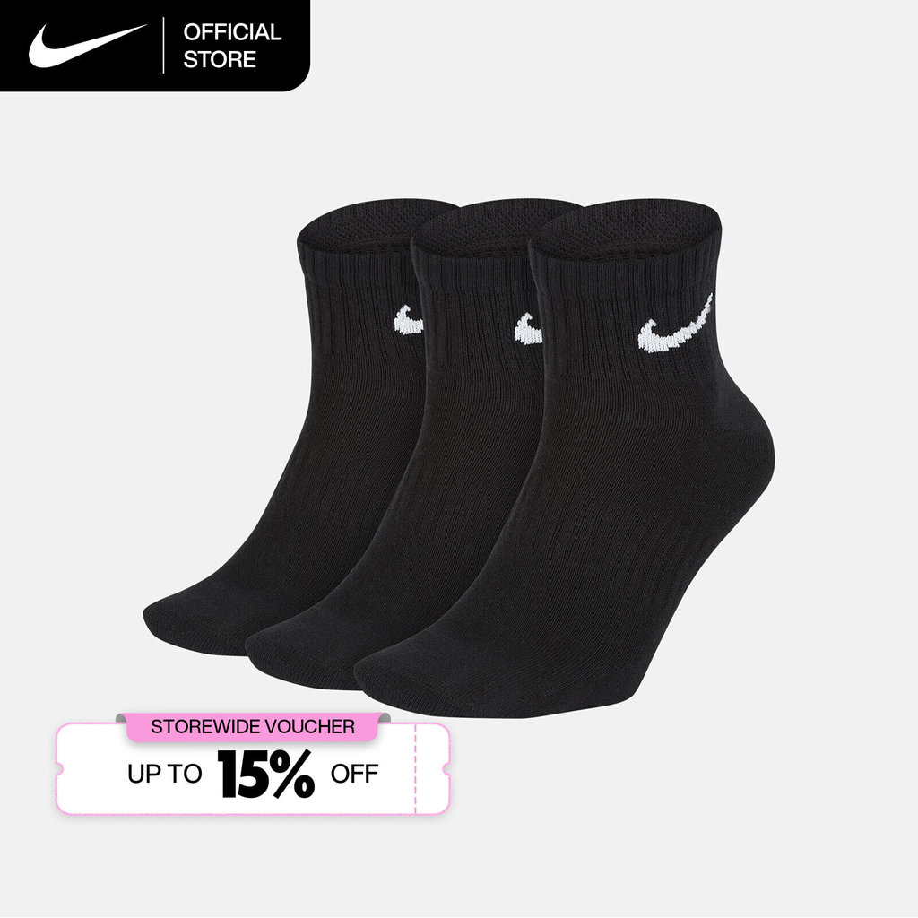 Nike Everyday Lightweight Training Ankle (3 Pairs) Socks - Black [SX7677-010]
