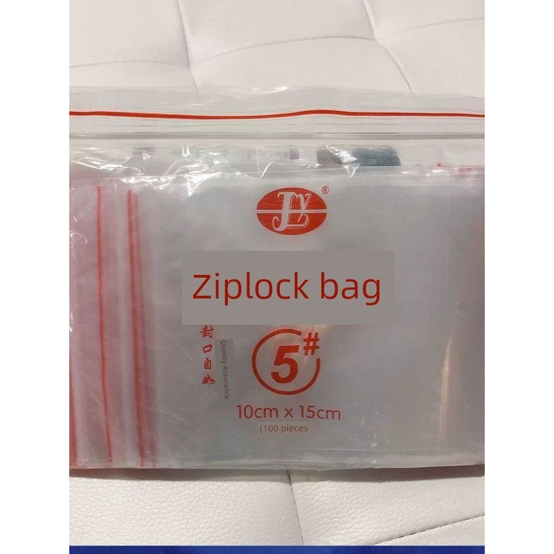 ถุงซิปล็อคใส่ขนม ถุงใส่อาหาร 7ลวด พีอี5เบอร์6ถุง ziplock 10x15ดีเปิดใสปิดผนึกปิดผนึกพลาสติกบรรจุ100ใ