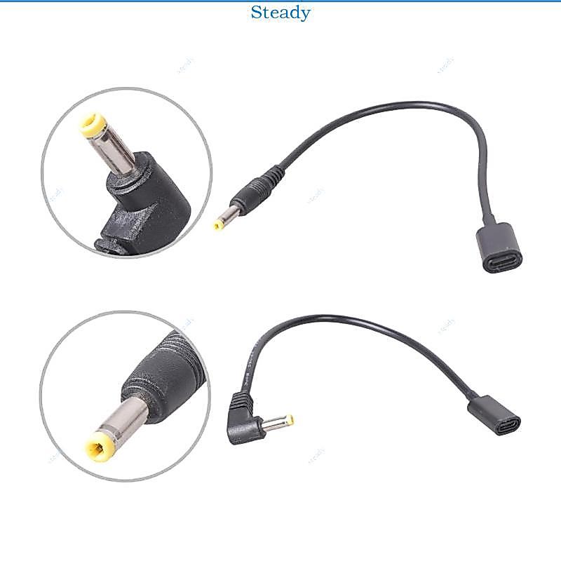 Steady Right Angled Straight Head USB C Female To 4 0x1 7mm Power Connection Cable 21cm
