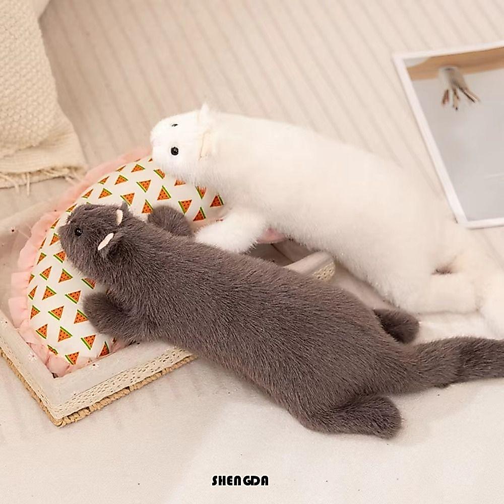 SHENGDA ตุ๊กตา Ferret ตุ๊กตาของเล่น,นุ่มปุยสมจริงออกแบบ Ferret ของเล่นน่ารัก Huggable 47 ซม.ลักษณะเห