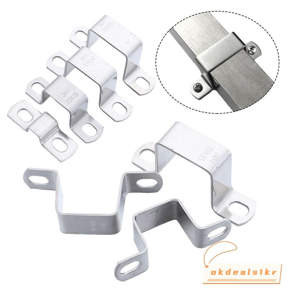 IOKDEALS1 Horseback Hose Clamp, M-Shaped U-Shaped Square สี่เหลี่ยมผืนผ้าคลิป Ohm Tube Card, Thicken