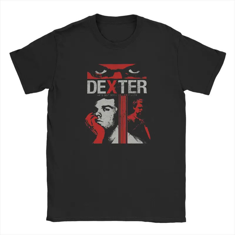 เสื้อยืด Novelty Dexter Morgan สำหรับผู้ชาย คอกลม ผ้าฝ้ายบริสุทธิ์ เสื้อยืดแขนสั้น เสื้อพิมพ์ลาย