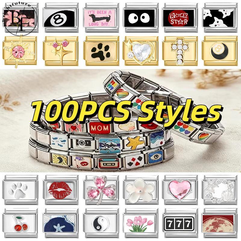 Hot New Love Star Cherry Italian Charm สร้อยข้อมือ Fit 9 มม. สแตนเลส DIY เครื่องประดับ อุปกรณ์เสริม Retro บุคลิกภาพโมดูลสร้อยข้อมือ