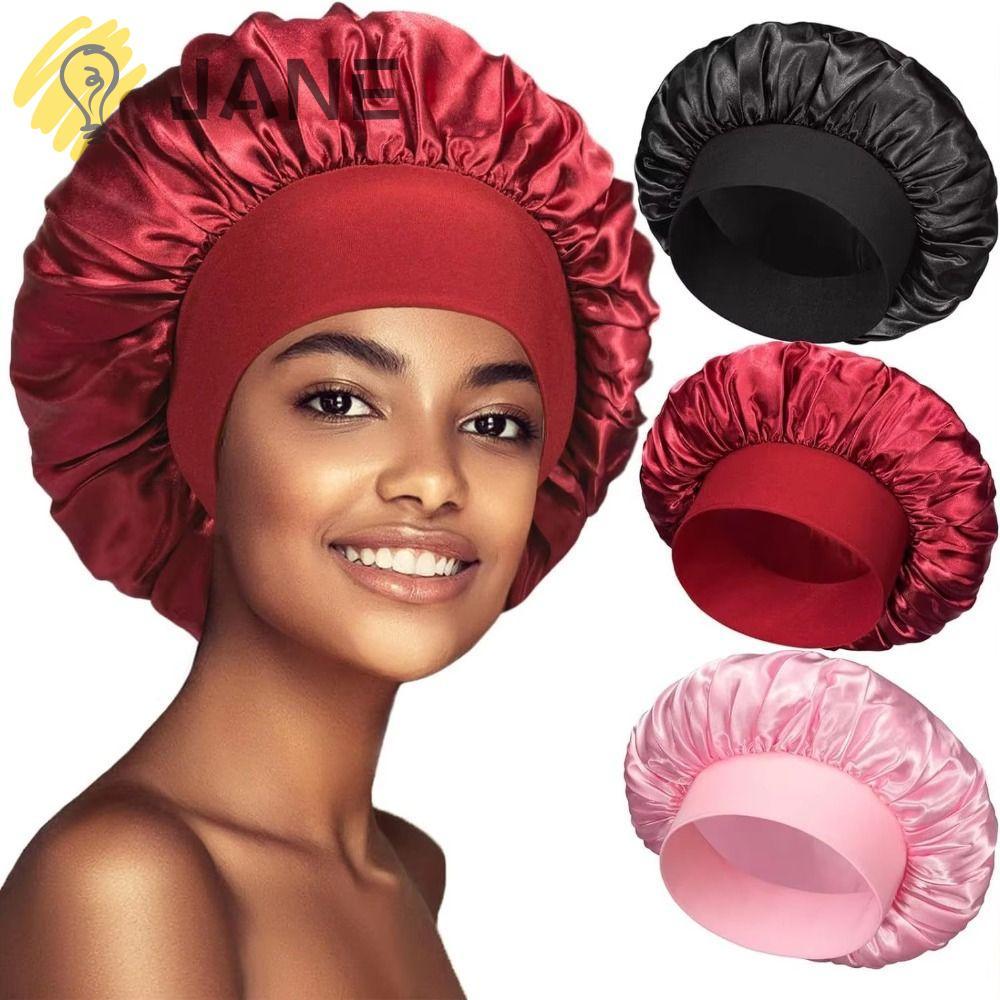 JANE Womens Bonnet, Band Cap Silk Sleep Bonnets, Fashion Elastic Sleeping Hat Beauty