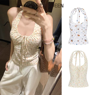 MOSESQUEEN สาวเซ็กซี่ล้วนๆลดอายุและพิมพ์เปลือกเปลือยออกแบบที่ไม่มีสายหนังคล้องคอไม่มีสายหนังเปลือยแจ๊กเก็ตฤดูร้อนสําหรับผู้หญิง #63886