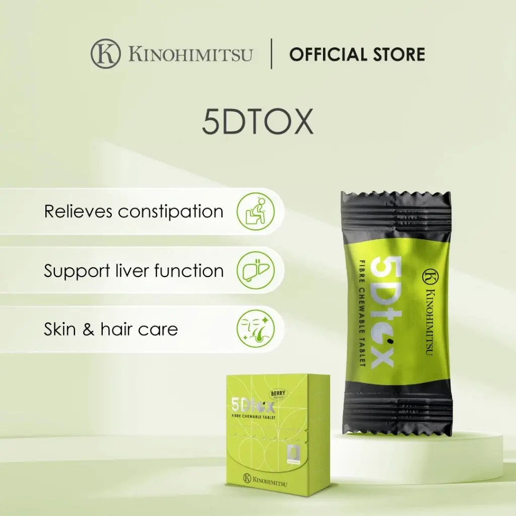 Kinohimitsu 5Dtox Fiber Chewable Tablets 8 ซอง - Health & Liver Support