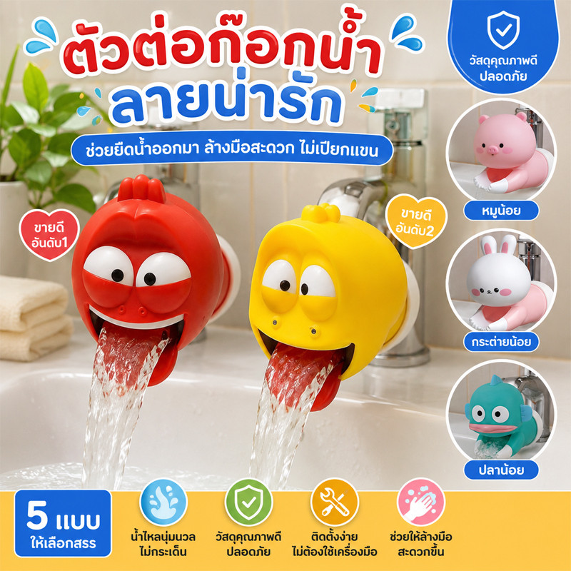 ✨Larva Hilarious Bug✨วก๊อกน้ำ หัวฉีดสเปรย์ กรองน้ํา ลายการ์ตูน หัวต่อก๊อกน้ํา ตัวต่อขยายก๊อกน้ํา