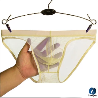 กางเกงในชาย Bikini ซีทรู เป้านูน เอวต่ำ ผ้าตาข่ายซทรูทั้งตัว บางเบา/นิ่ม ใส่ง่าย ระบายความชื้นได้ดี