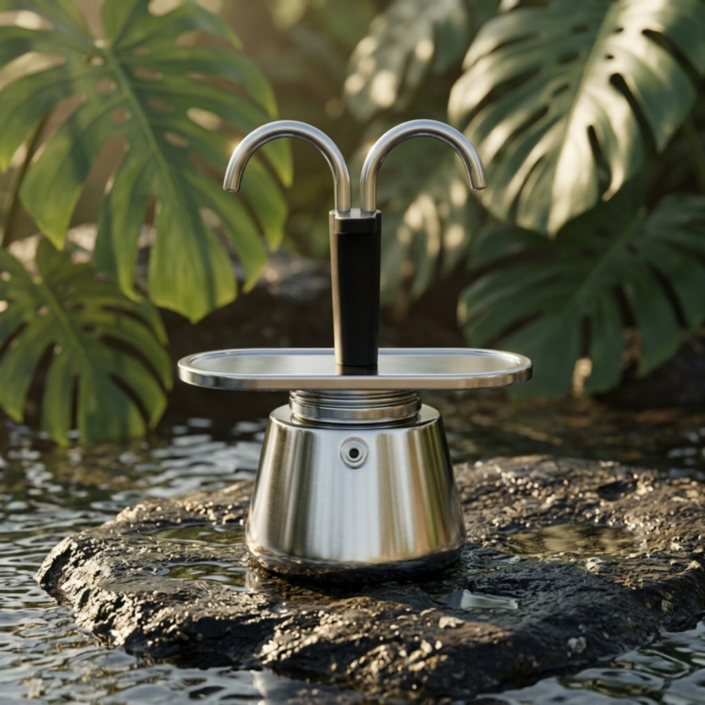 เตาตั้งพื้น Espresso Maker หม้อ Dual Spouts สแตนเลส Double Spout Espresso Maker เตาตั้งพื้น Espresso