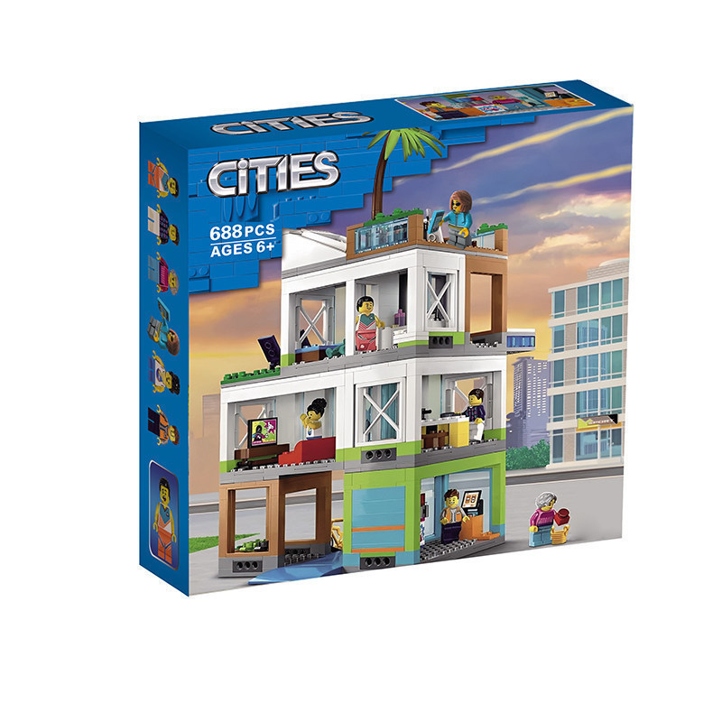 Gomora Hobby GH1Y ใช้งานร่วมกับ city Town Apartment Building 60365儿 Building blocks EC2