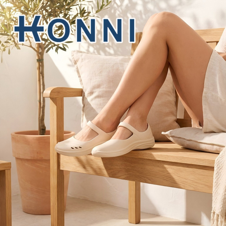 KONNI  รองเท้าแมรี่เจน    ฟีลบัลเล่ต์บัลใจ    ใส่สบายานิ่ม  EVA รองเท้าใส่ในบ้าน รองเท้าแตะหัวโตผู้หญิง