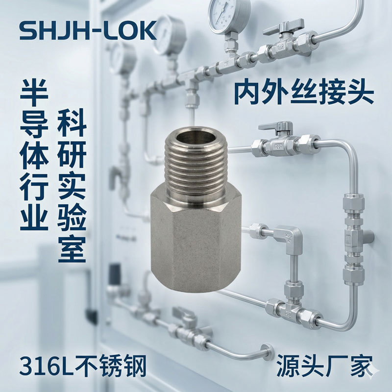 ใช้งานร่วมกับ Shiwei ล็อคไฮดรอลิกด้านในด้านนอกลวดตรง Joint SS-6-AT-6 เครื่องวัดความดันเฉพาะ 316L สแต