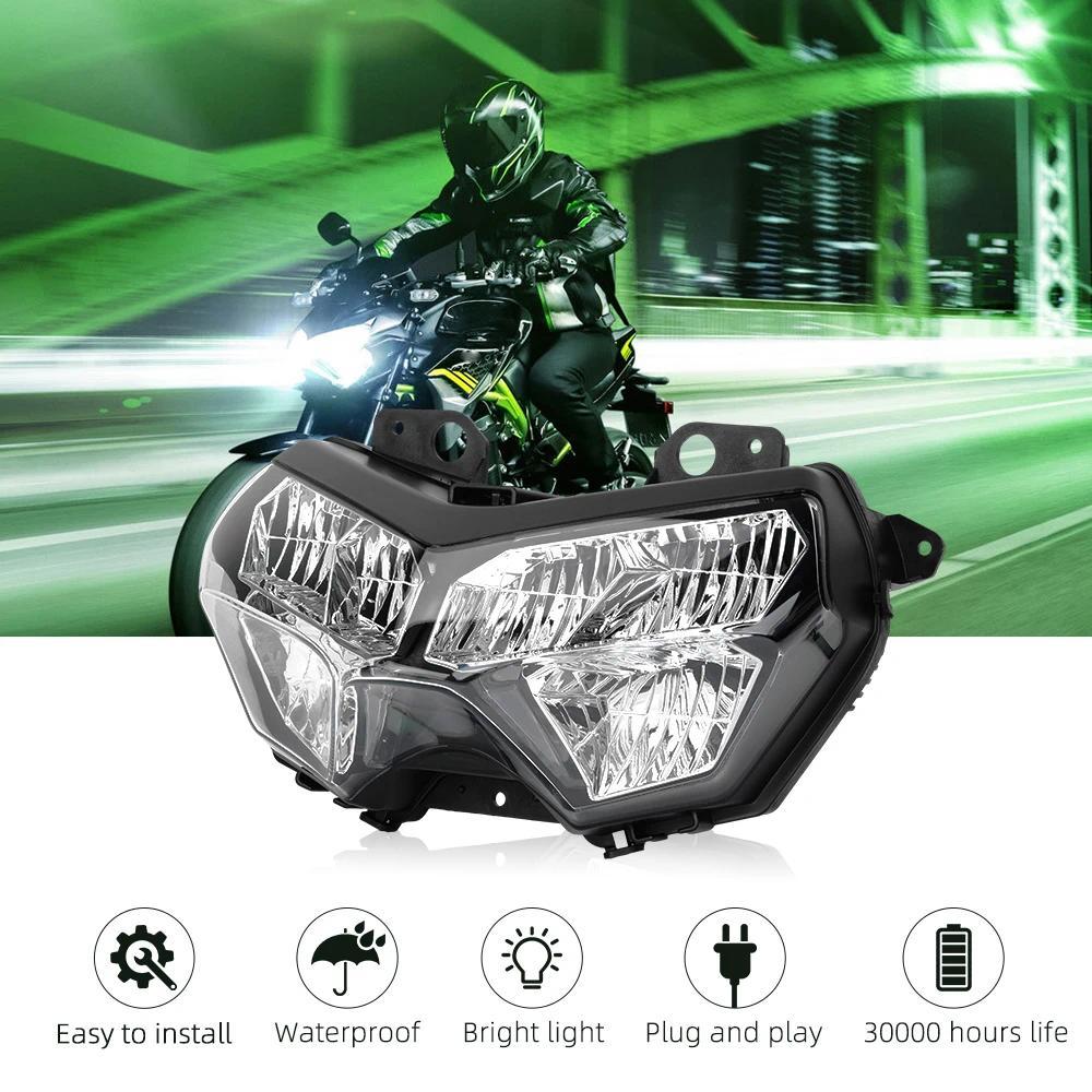 zZ900 ไฟหน้าสำหรับ KAWASAKI Z400 Z250 Z650 KLR650 ZR1000 H2 2019 2023 รถจักรยานยนต์ไฮไลท์ชุดไฟกันน้ำ