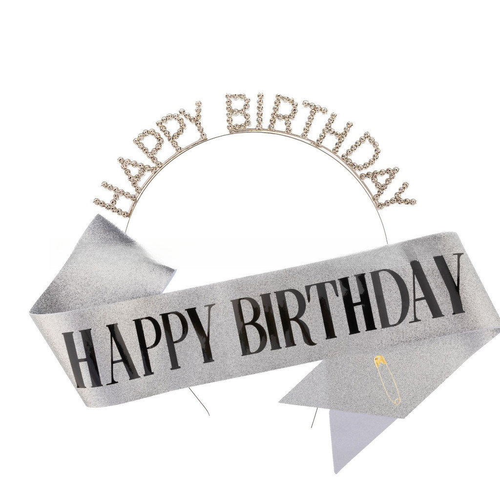 ที่คาดผม สะพายไหล่ HAPPY BIRTH DAY สายคล้องไหล่สำหรับวันเกิด พร้อมส่ง