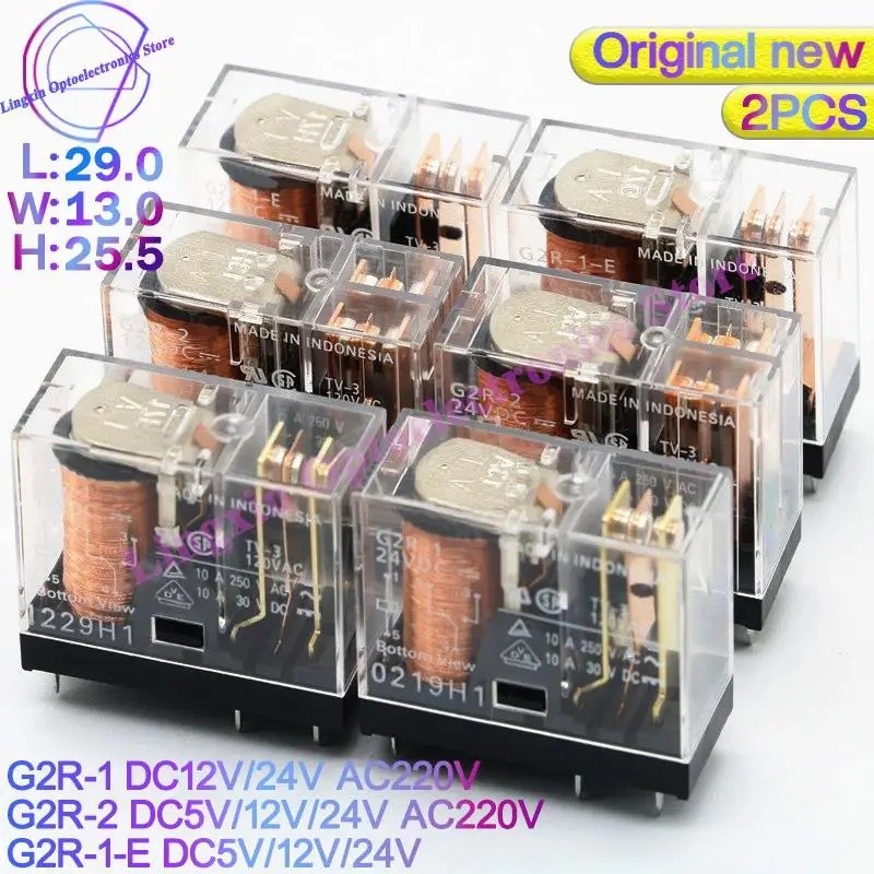 2 ชิ้น/ล็อตรีเลย์ G2R DC5V 12V 24V AC220V G2R-2-5 G2R-2-12 G2R-2-24VDC G2R-1-E-24 Original G2R-1-E-1