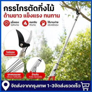 กรรไกรตัดกิ่งไม้ 1.5-2.5m กรรไกรด้ามยาว ด้ามสแตนเลส กรรไกรตัดแต่งกิ่งไม้สูง ตัดกิ่งไม้หนา ตัดง่าย เบาแรง