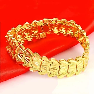 [Z H Jewelry] สร้อยข้อมือสเตนเลส ทอง 18K สไตล์ฮิปฮอป ร็อค เรโทร เครื่องประดับแฟชั่น สําหรับผู้ชาย