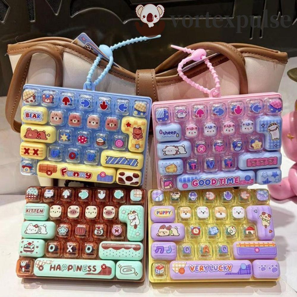 กระแสน้ําวนพัลส์ จี้แป้นพิมพ์ขนาดเล็ก,โปร่งใสแบบ คู่-โทน 26-สําคัญ การบีบอัดปุ่มของเล่น,การออกแบบใหม่ออกแบบน่ารักแป้นพิมพ์จําลองแป้นพิมพ์พวงกุญแจกระเป๋าเ